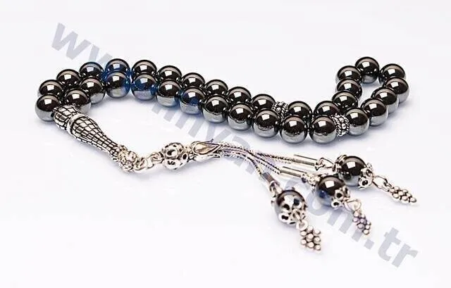 IQRAH Hematite Stone Rosary (925 Sterling Lunar)