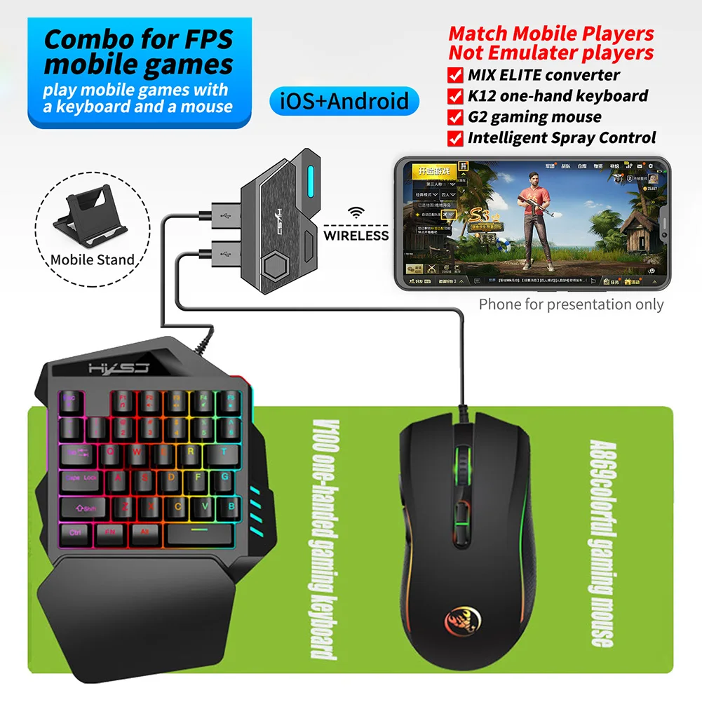 мобильный геймпад pubg контроллер игровая клавиатура мышь конвертер для android ios фото 24