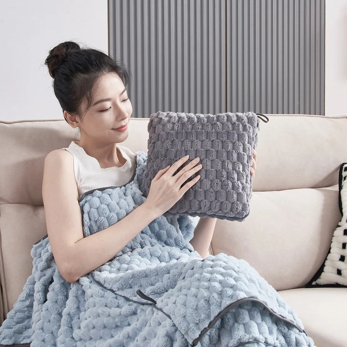 Мягкое уютное Фланелевое складное одеяло-подушка одеяло для дивана портативный