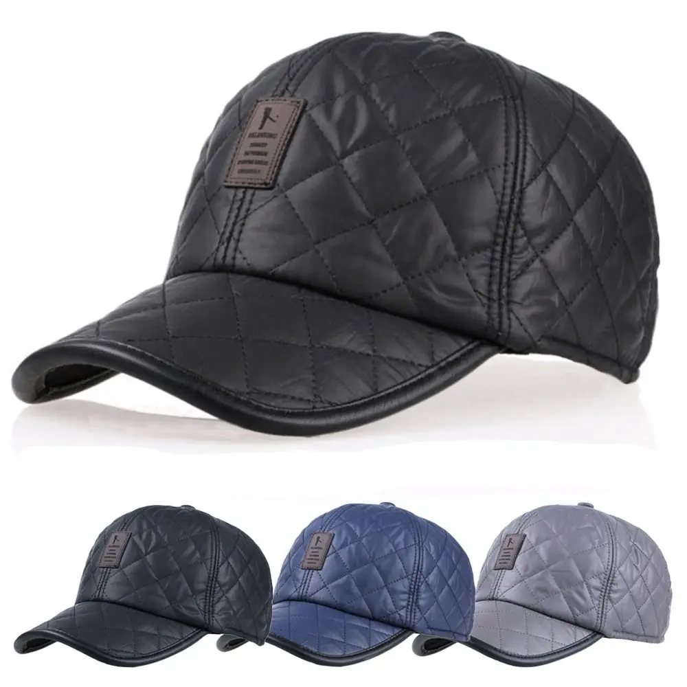 

Outdoor Men Thick Casual Baseball Cap Warm Bomber Hats Earmuffs Hat