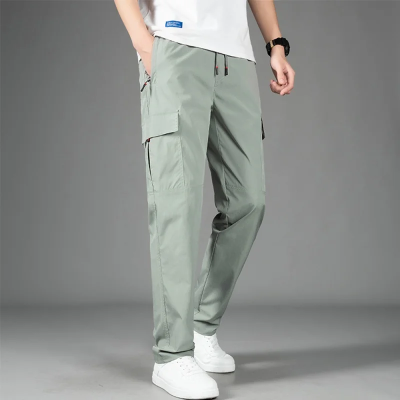 New Cargo Pants Men's Thin Young and Middle-Aged Multi-Pocket Cargo Pants Fashion Trendy Breathable Trousers Men's Casual Pants