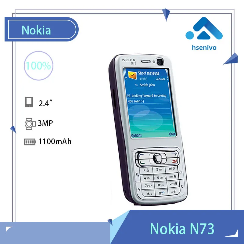 

Nokia N73 Refurbished-Original N73 Phone 3G GSM 3.15MP Unlocked N73 English/Arabic/Russian keyboard Free shipping