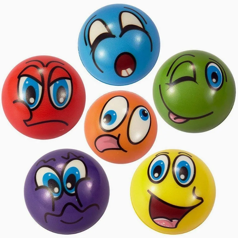 Stress Balls Stress Reliver Toy Party Favor Soft PU Ball Assorted Colors Random Pattern Party Toys Kids Tent Ball Toddler Ball