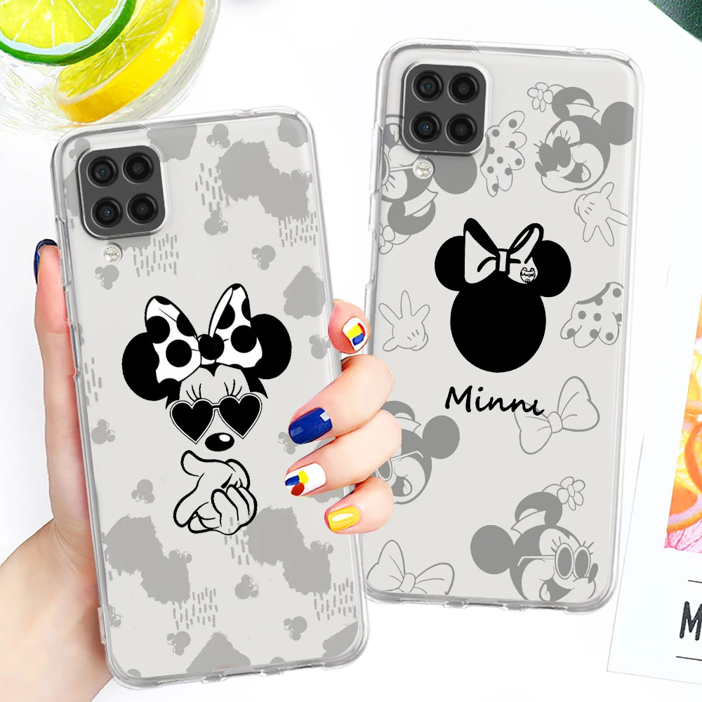 

Disney Mickey Minnie Luxury Transparent Phone Case For Samsung A73 A72 A71 A53 A52 A51 A42 A34 A33 A32 A21 A13 A04 A03 5G