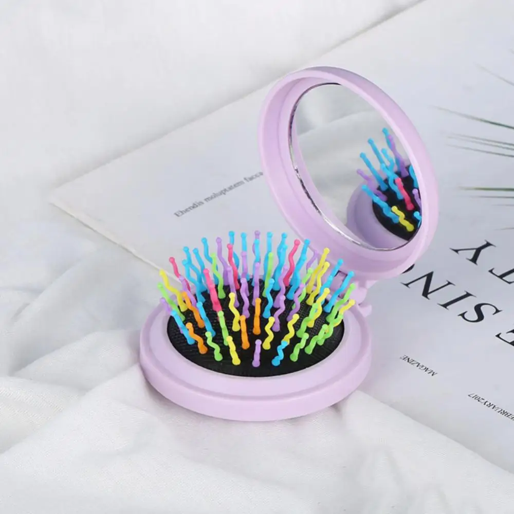 Складная Массажная щетка для волос круглая расческа с подушкой безопасности