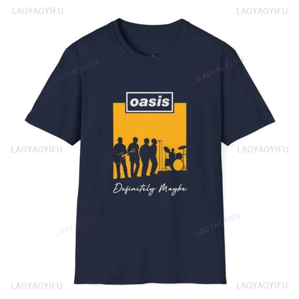 Фото Oasis Band Heavy Cotton Music Lover в стиле гранж, женские футболки с графическим рисунком, концертная одежда, подарок для любителей рок, футболка 2025 года, альтернатива №3