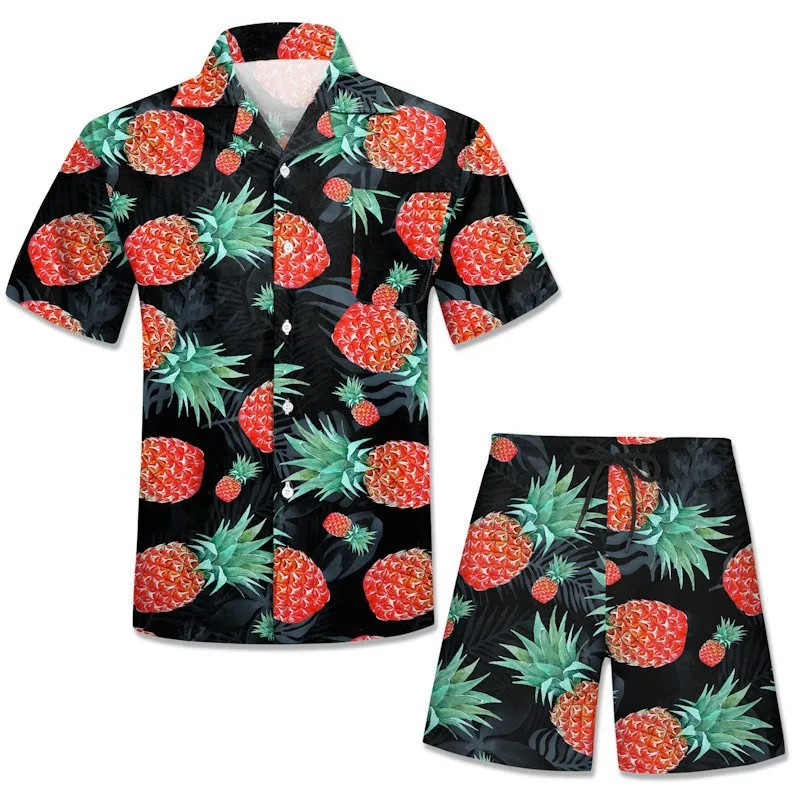 Hawaiian Beach Style Shirt 3D Printing Summer Casual Floral Shirt Beach Two Piece Suit 2022 New Fashion Men Suit S-6XL