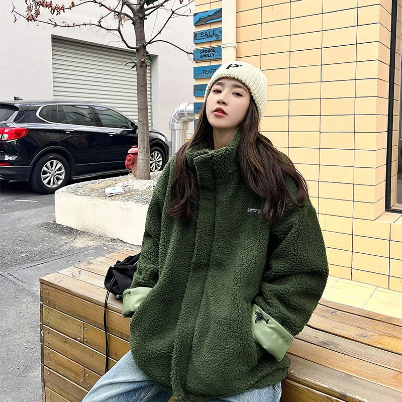 

Модная двухсторонняя одежда с мехом, куртка с хлопковой подкладкой, женская зимняя новая свободная утепленная пуховая куртка с хлопковой подкладкой