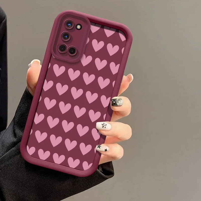 Чехол для телефона Xiaomi Redmi Note 14 13 Pro Plus 11S 11T 10S 9S 11 Pro 12 Turbo 12S, матовый силиконовый, мягкий, с розовым сердцем (art.: 3920db1a576b2) - 3920db1a576b2