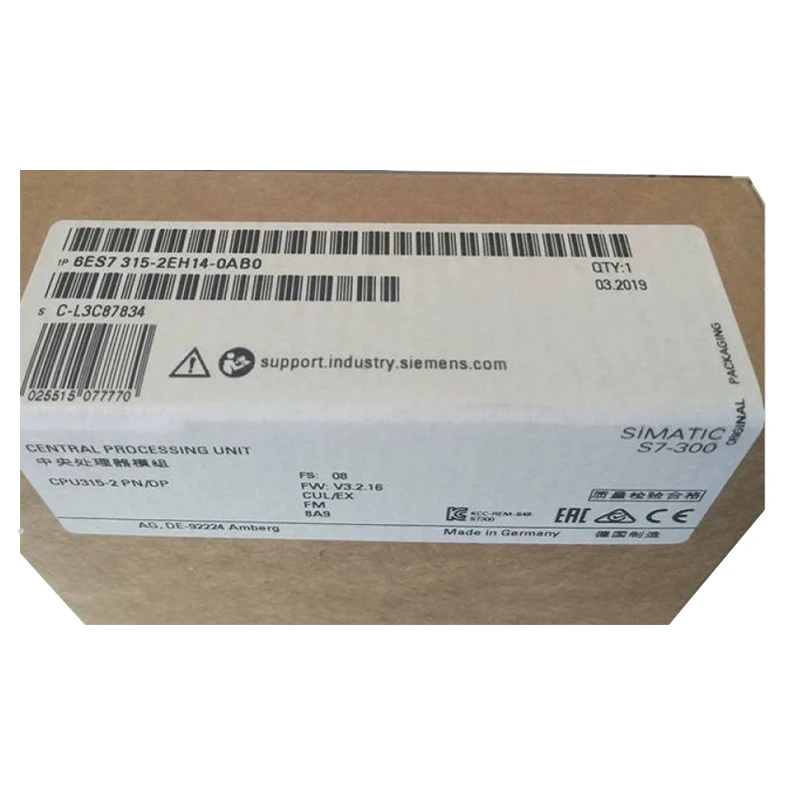 

Новая Оригинальная быстрая доставка 6ES7315-2EH14-0AB0