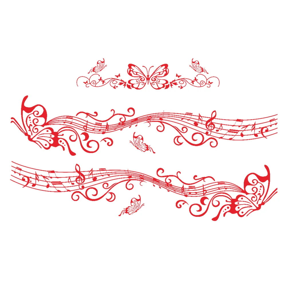 

Refrigerator Decoration Butterfly Note Sticker for Car Window Butterflies Music Score Decals