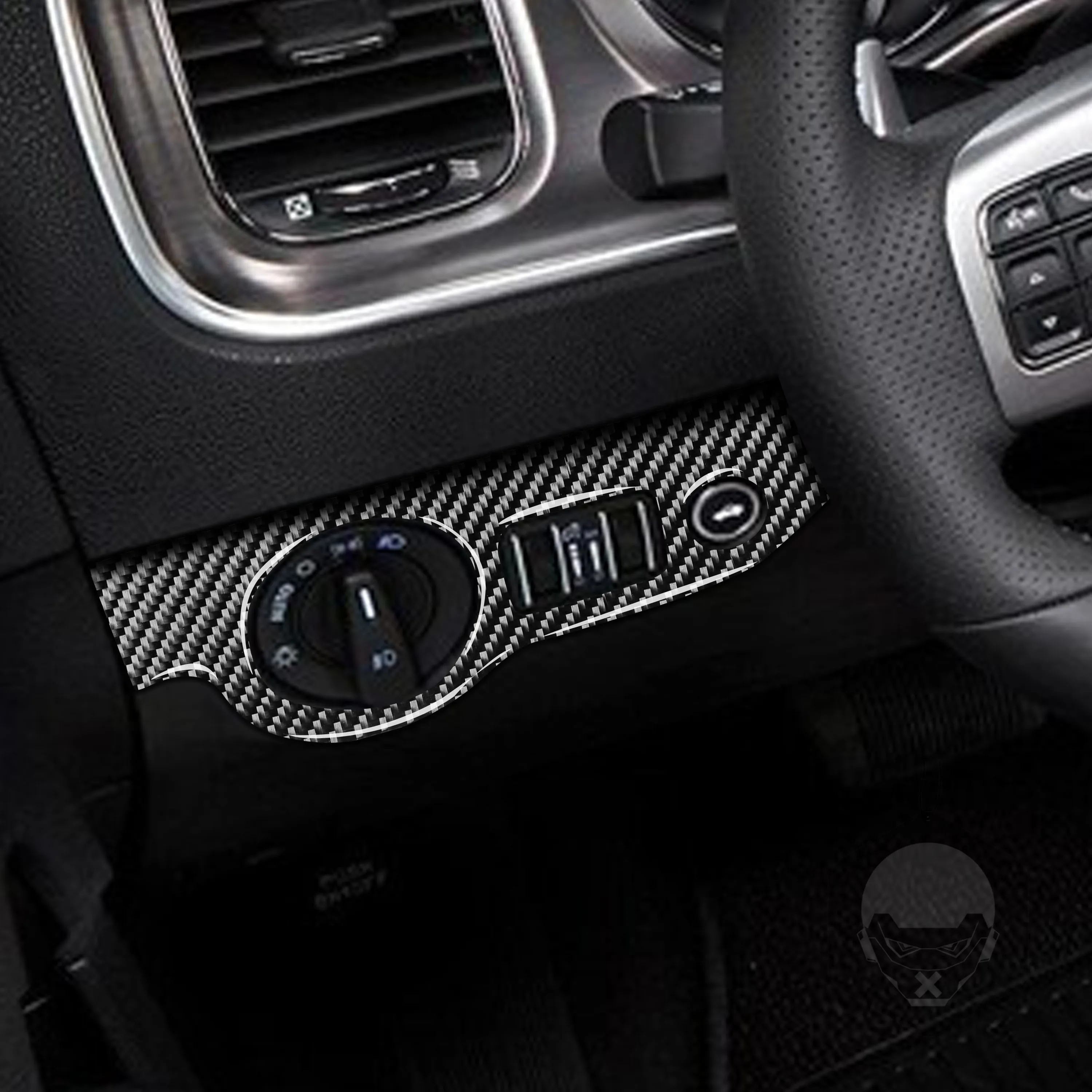

Black Carbon Fiber Sticker Car Headlight Switch Button Cover Protector for Dodge Shallenger 2015 2016 2017 2018 2019 2020