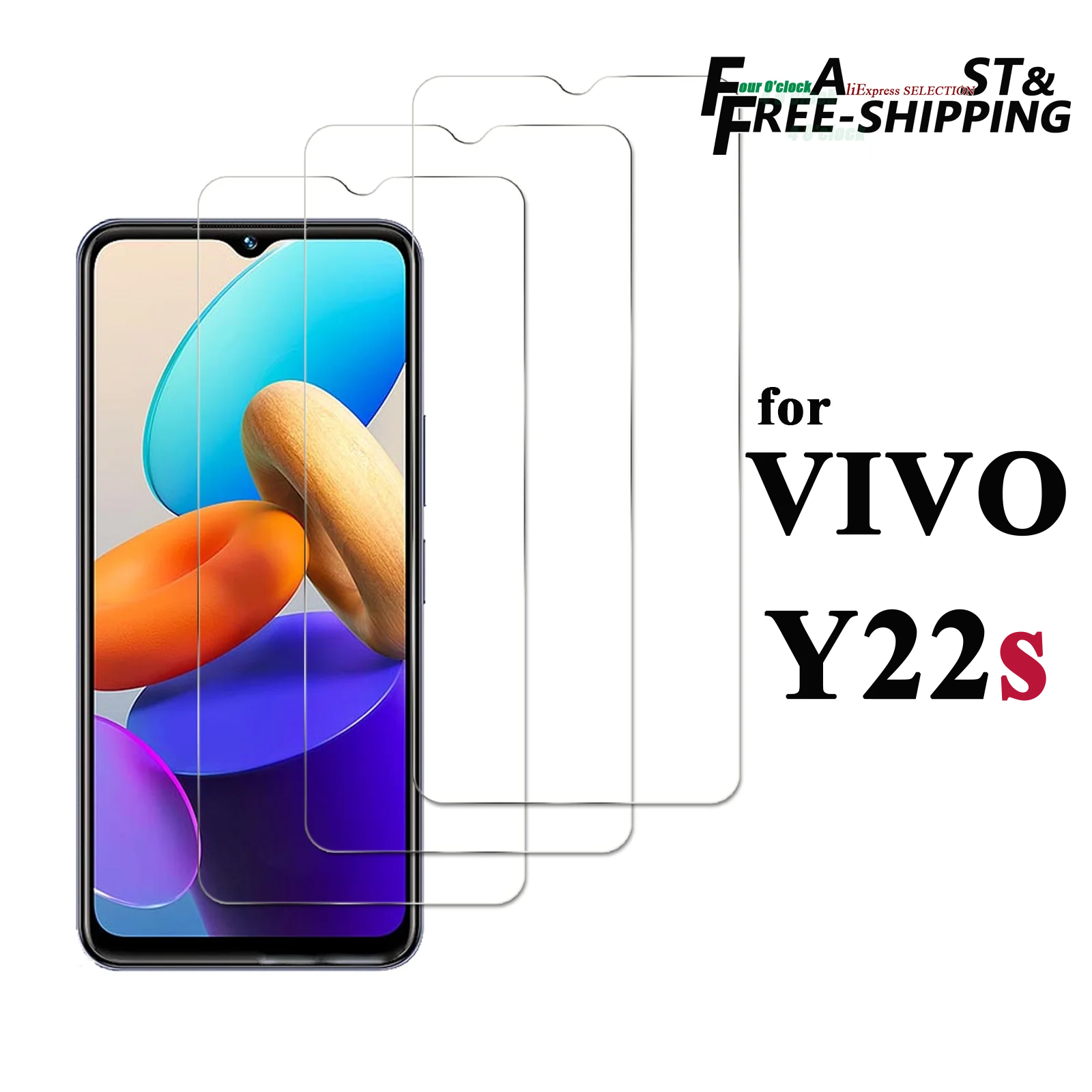Закаленное стекло для VIVO Y22s защита экрана Кристалл 9H Защитная HD Прозрачная