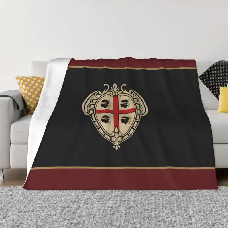 

Vintage Sardinia Coat Of Arms Blanket Flannel Fleece Warm Italy Sardegna Patriotic Throw Blankets for Car Bedroom Sofa Quilt