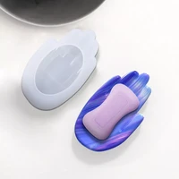 hand palm shape soap box mold candlestick making mold epoxy resin jewelry display tray silicone mold home decor crafts