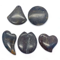 5 pcslot natural stone pendant grey ore gemstone reiki healing for diy necklace earrings jewelry making craft accessories