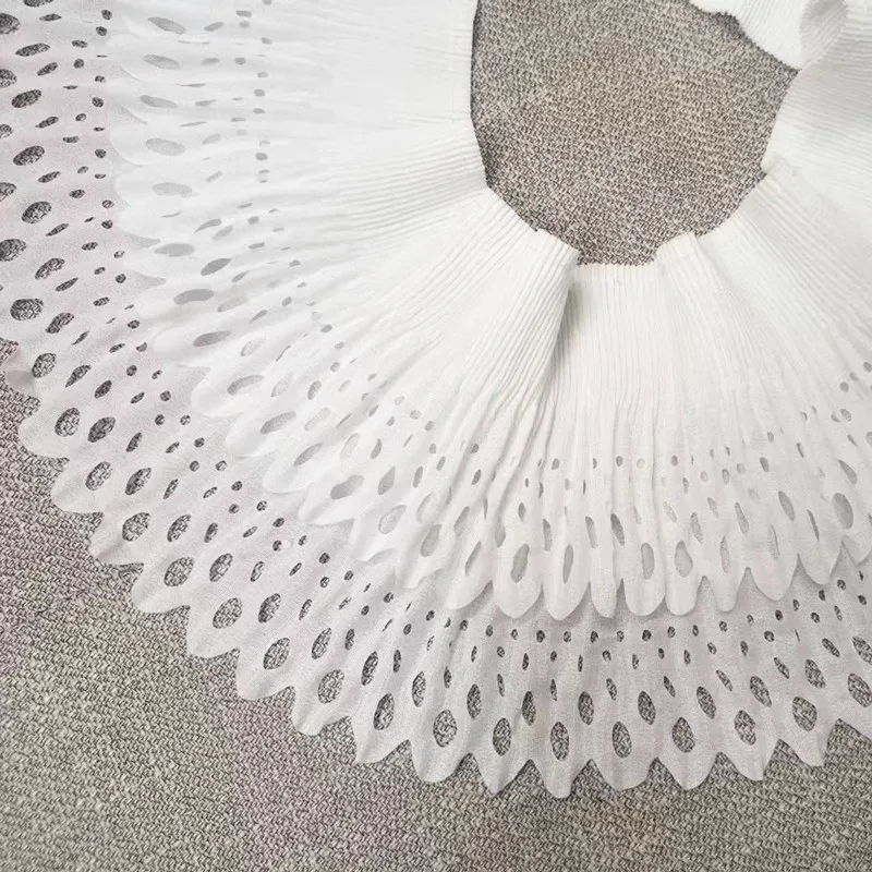 

Chiffon White Lace Fabric 2022 High Quality Lace 5 Yards Trim Embroidered Ribbon Materials For Nigerian Weddings dentelle V001