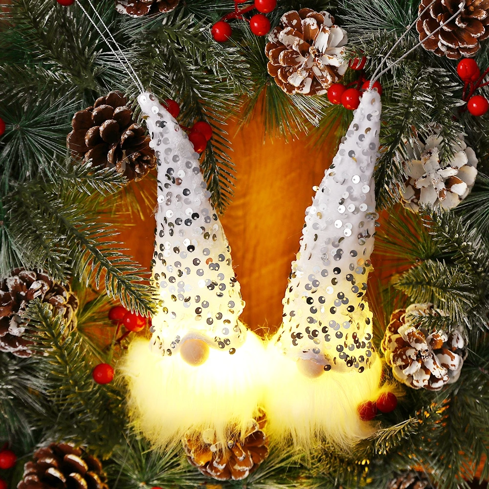 Светящийся гном Счастливого Рождества безликая кукла подвеска на