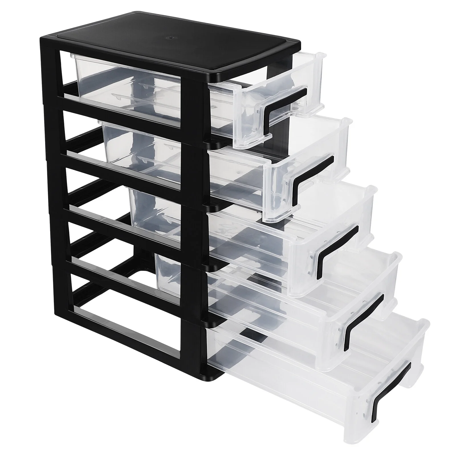 

Small Plastic Storage Shelf Desk Stationery Rack Plastic Storage Organizer Drawer-type Holder Wardrobe Table Cabinet Office