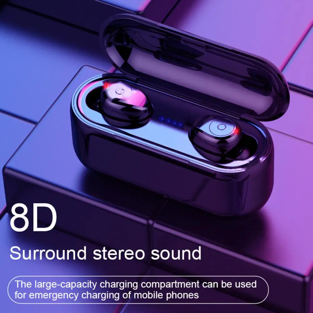 

New TWS Wireless Touch Earbuds Waterproof Sport 8D Stereo Bluetooth True Wireless Earphone Mini Noise In-ear Gaming Headset