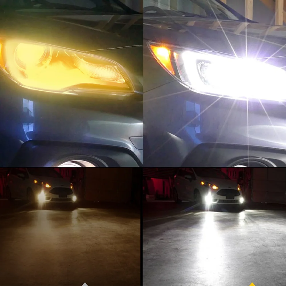 Фото 3.0-дюймовые Bi-LED линзы-проекторы, автоматические светодиодные противотуманные фары 3000K 4300K 6000K, ближний и дальний свет, для Toyota Nissan, трехцветные линзы, противотуманные фары. №3