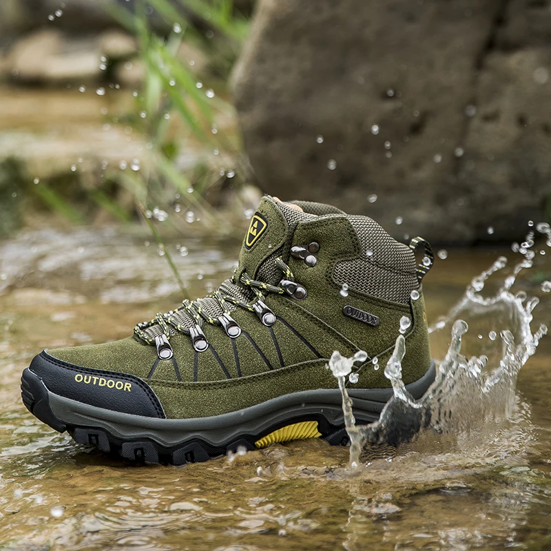 Men's Hiking Shoes Anti-Skid Mountain Climbing Boots Outdoor Athletic Breathable Men Trekking Shoes Waterproof Boots