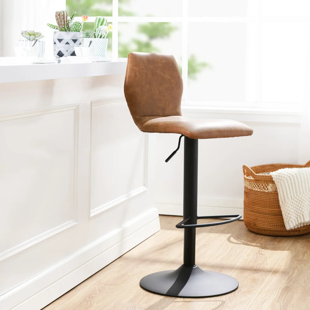

Waverly Bar Stool with Adjustable Height, Distressed Tan Bar Stools