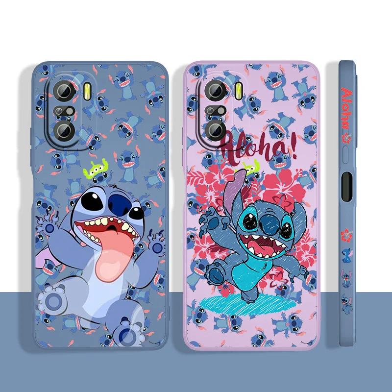 

Cartoon Lilo & Stitch For Xiaomi Redmi K50 K40 10X 10 9T 9AT 9A 9C 9 8A 8 7 6A Gaming Pro Liquid Left Rope Phone Case