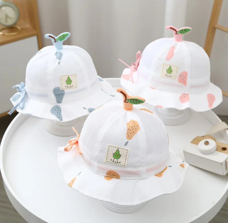 

Baby Breathable Sun Hat Bucket Hat for Baby Boy Girl Hat Summer Outdoor Beach Sun Hats Adjustable Cotton Bucket Hat