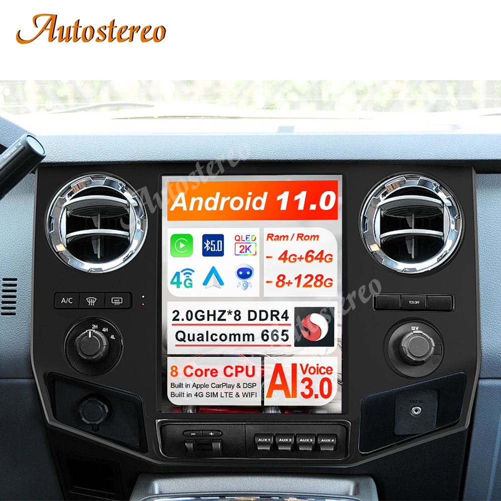 

Qualcomm Android 11 Car GPS Navigation For Ford F450 F650 2009-2014 Heavy Duty Truck Auto Multimedia Player Radio Tape Headunit
