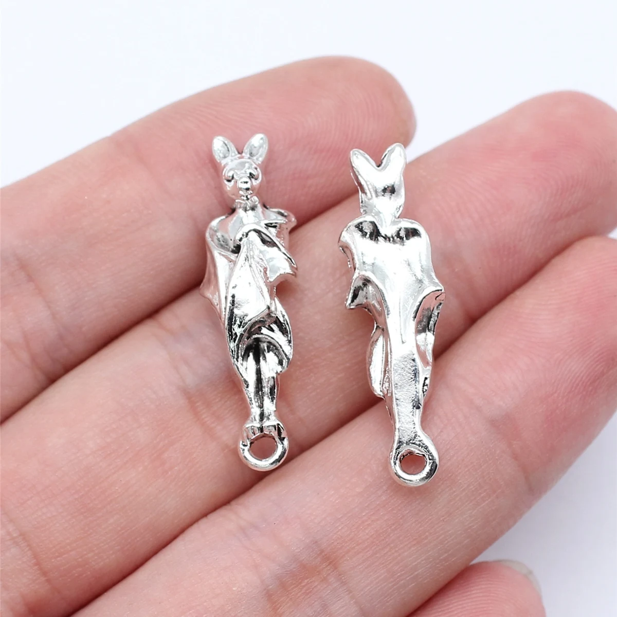 

Diy Earrings Bat Charms Accessories For Jewelry 10pcs Antique Silver Color