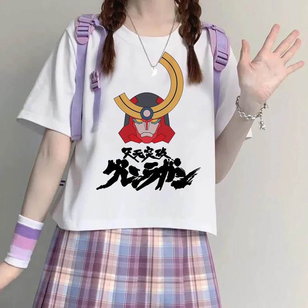 

gurren lagann t-shirts women streetwear t-shirts female 2000s clothing