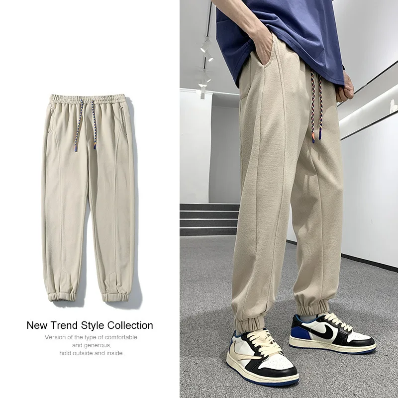 2022 Spring and Autumn New Pants: Men's Loose Straight Casual Pants, Handsome Trends, Sagging Feeling, Wide Leg Pants
