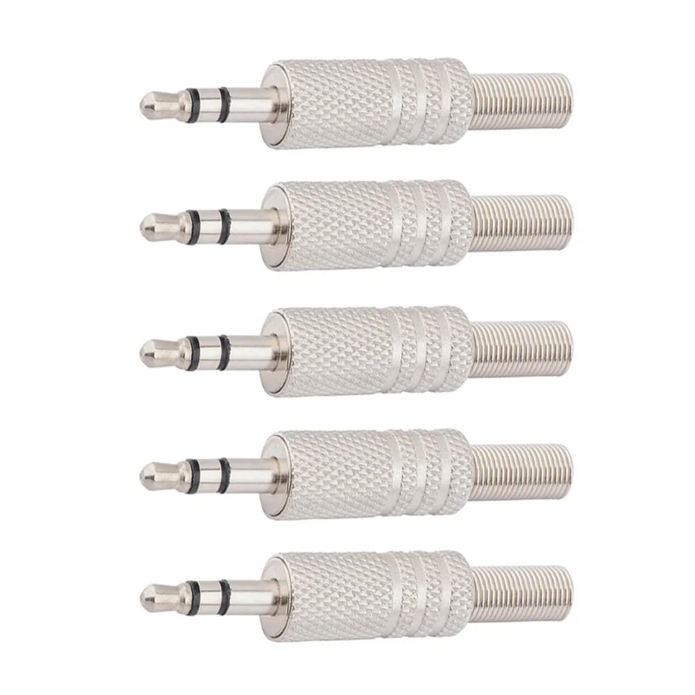 

5PCS 3.5mm 3-Pole With Soldering Wire Terminals Stereo Metal Plug Connector
