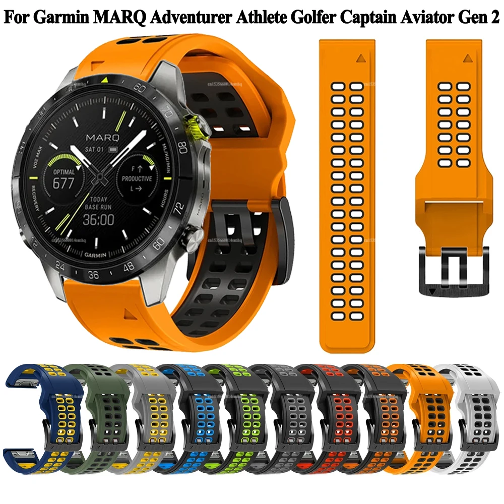 

Ремешок Quickfit для Garmin MARQ Athlete Adventurer Golfer Captain Aviator Epix Gen 2, силиконовый браслет для смарт-часов, 22 мм 26 мм