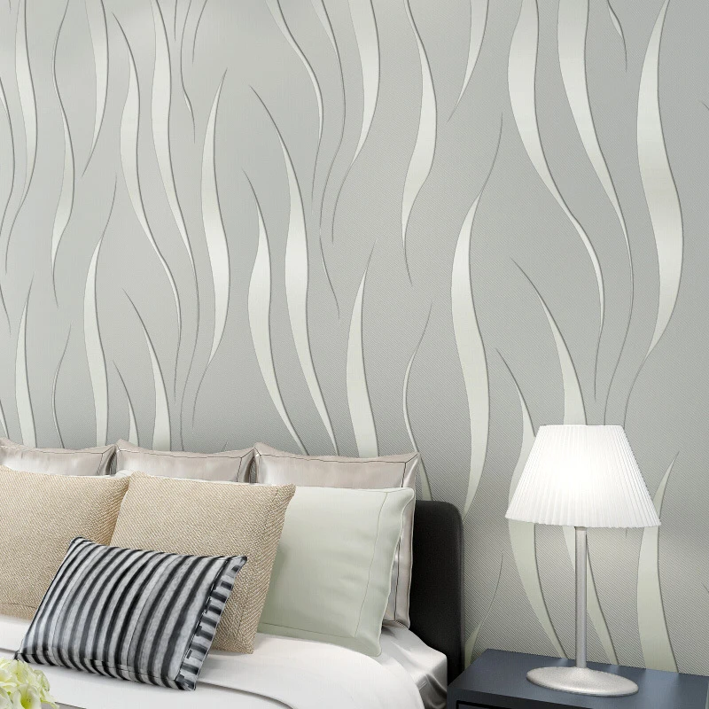 

9.5m Wallpaper Wavy Stripe Wall Paper Living Room Tv Background Wall Sticker Curve Stripe Non-Woven Film