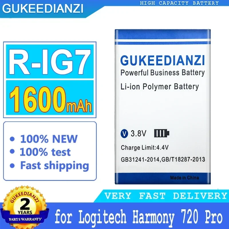 Аккумулятор GUKEEDIANZI R-IG7 1600 мАч для Logitech Harmony (720 880 890 900) Pro 780 785 885 895 большой мощности