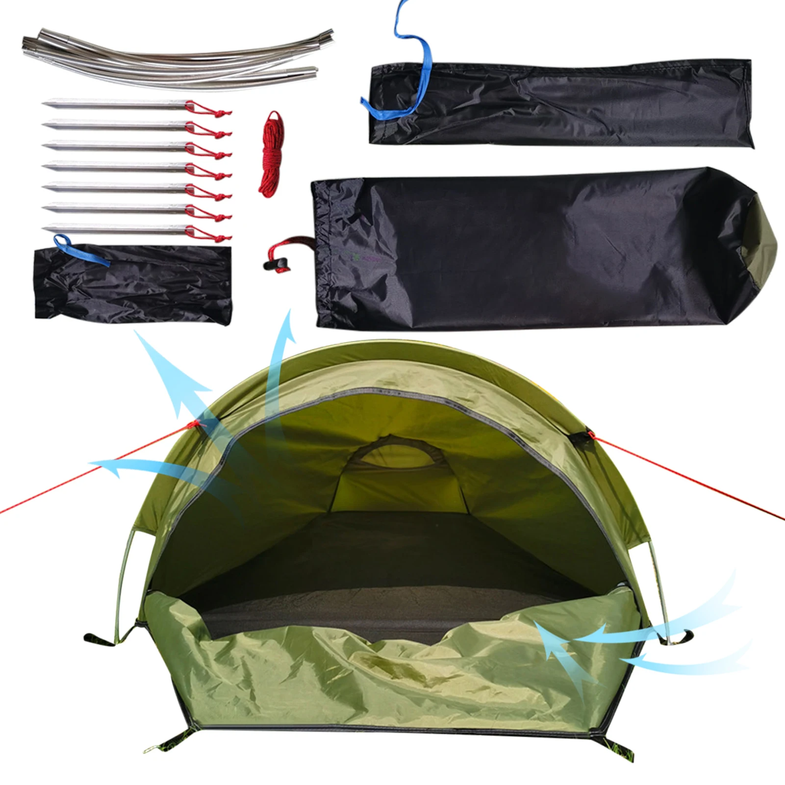 

Portable Individual Backpacking Tent Easy Installation Waterproof Camping Hiking Tent For Child Adult Outdoor Camping Accessory
