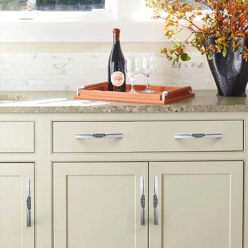 Современная простая кухонная алюминиевая ручка дверная шкаф для мебельных ручек