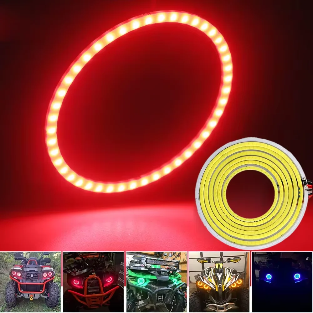 

2 шт. светодиодные кольца Halo Angel Eyes для фар автомобиля COB Lights 12 В постоянного тока светодиодные противотуманные фары дневные ходовые огни внутреннее освещение