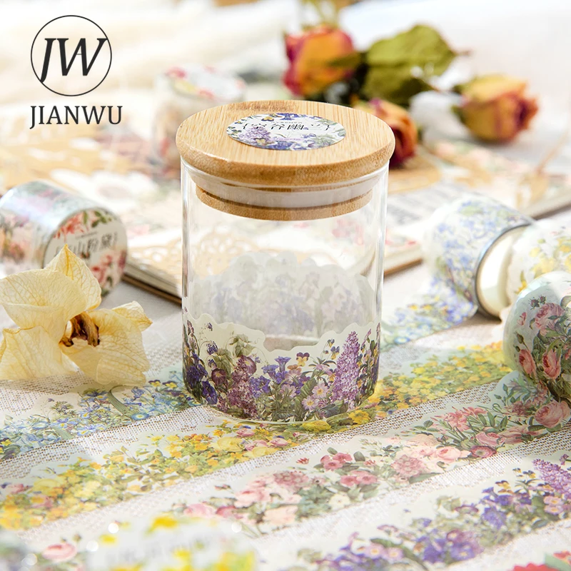 

JIANWU 32mm*300cm Cute Girl Heart Washi Tape DIY Floral Journal Decoration Scrapbooking Collage Material Masking Tape Stationery