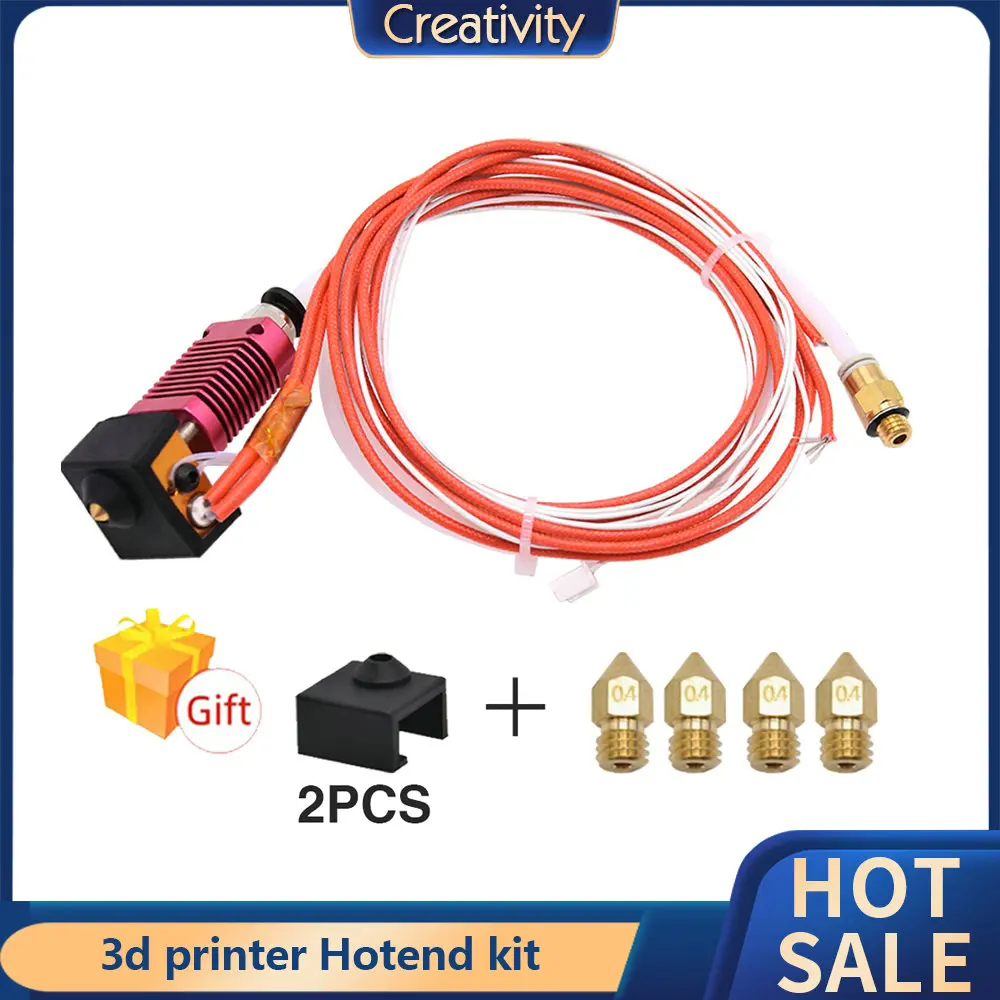 Фото Детали для 3D-принтера MK8, экструдер, Hotend kit, сопло 0,4 мм, Филамент 1,75 мм для 3D-принтера Ender3 Ender3V2 CR10 Ender5 №1