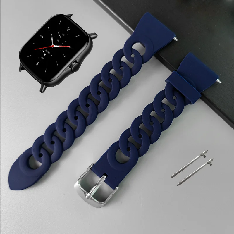

20mm/22mm Silicone band For Amazfit GTS 2/2e/3/4/GTS2 Mini/GTR 47mm/GTR 4/3 Pro/2/stratos 2/3 Watch Bracelet Amazfit bip strap
