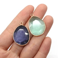 exquisite natural stone irregular opal faceted pendant 20x30mm charm fashion jewelry diy necklace earring bracelet accessories