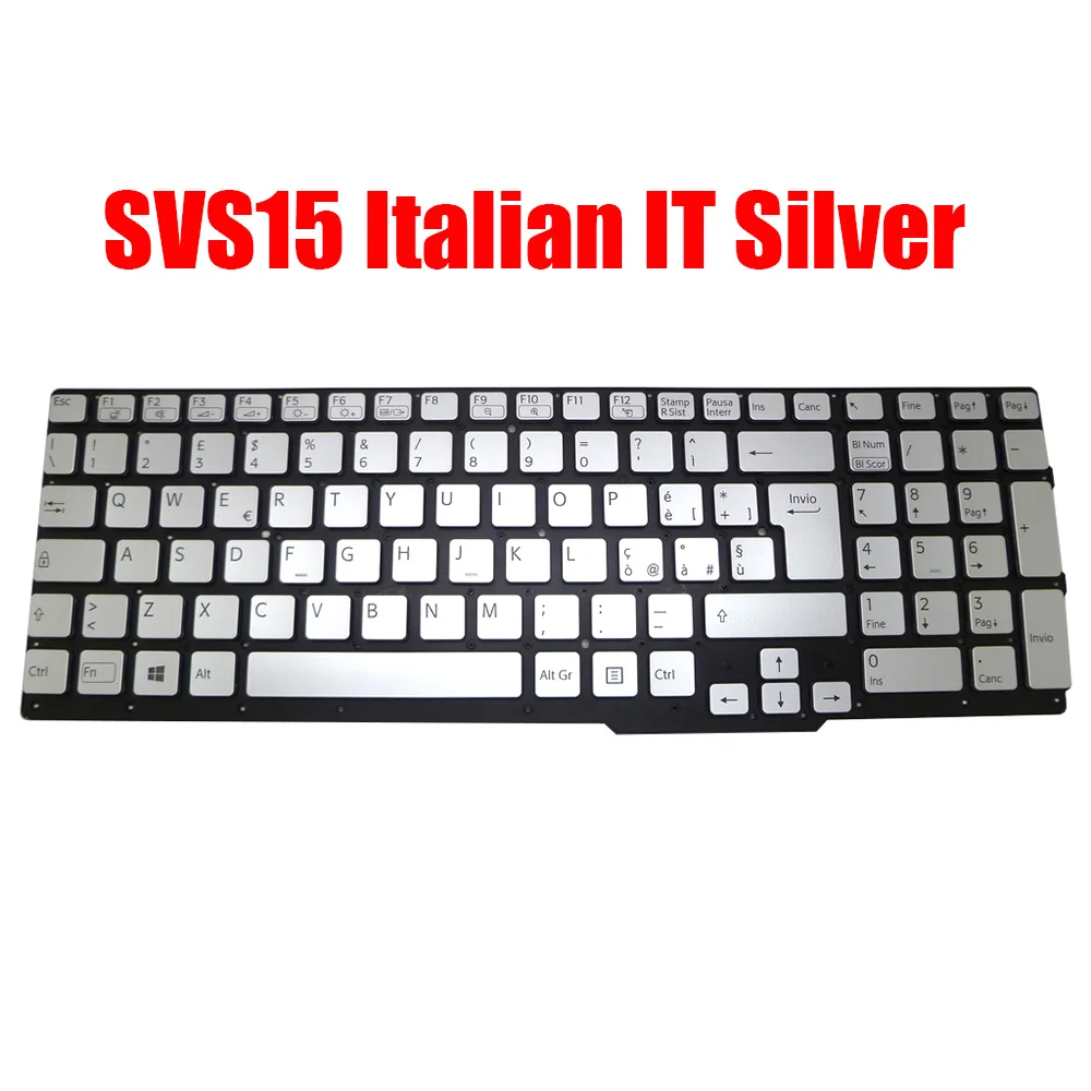 

Italian IT Laptop Keyboard For SONY For VAIO SVS15 Series 9Z.N6CBF.70E 149067911IT 55012FVF2G2-035-G Silver Without Backlit New