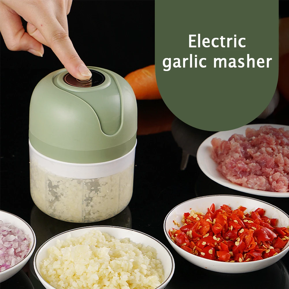 

Electric Garlic Chopper Mini Wireless Multifunctional Ginger Chili Garlic Masher Seasoning & Spice Chopper Food Processor