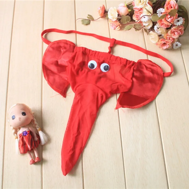 Мужские сексуальные трусы с картуном слона "Temptation Thong Lingerie" с носом.