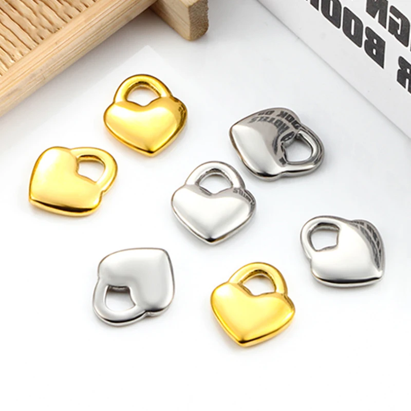 

Stainless Steel Polishing 17mm Gold Heart Lock Charm Pendant Jewelry Making Supplies Accessories DIY Necklace Bracelet Findings