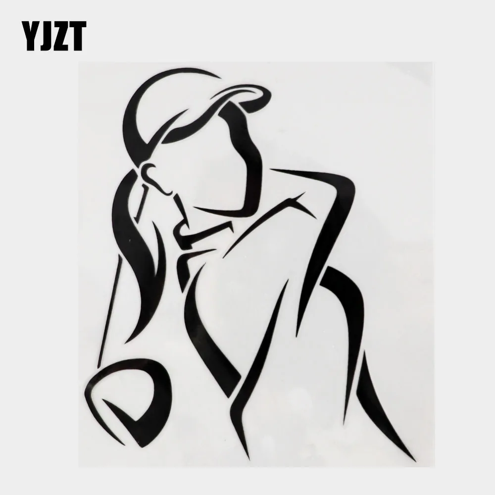 

YJZT 12.1CM×14.8CM Decal Girl Playing Golf High Quality Car Sticker Vinyl Black/Silver 8A-1329