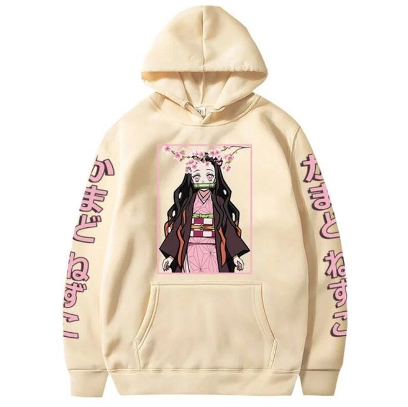 Demon Slayer Nezuko hoodies women streetwear Kawaii clothing women anime sweatshirts